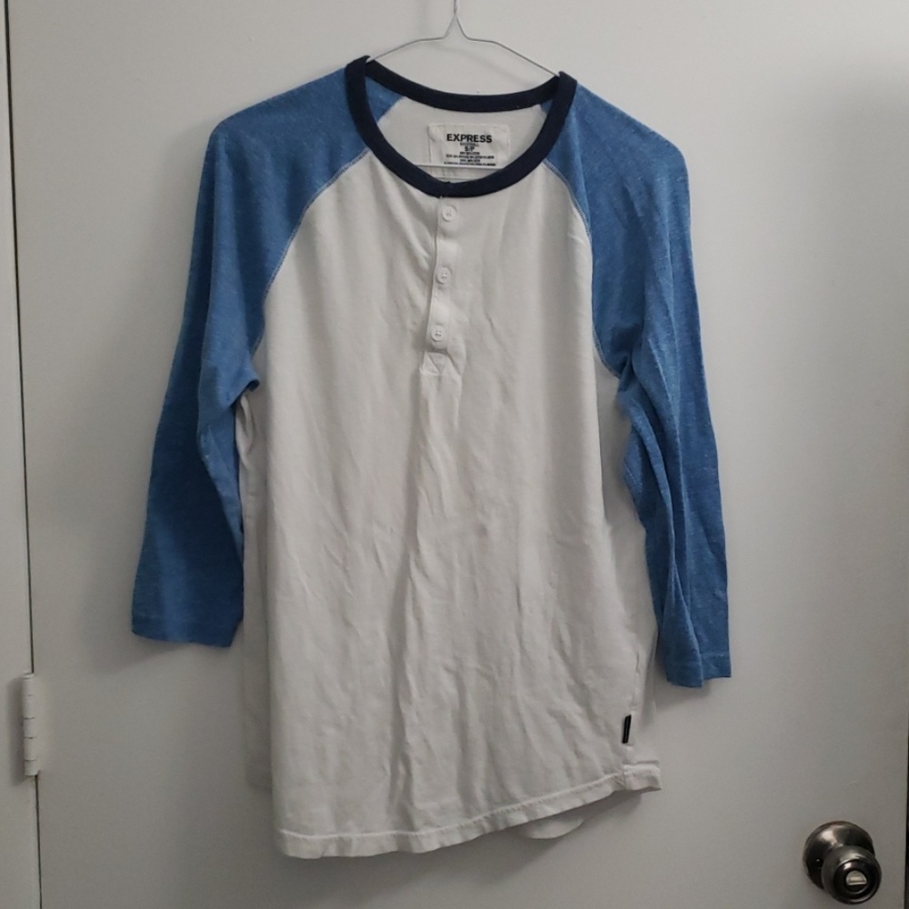 Express men's button up baseball tee